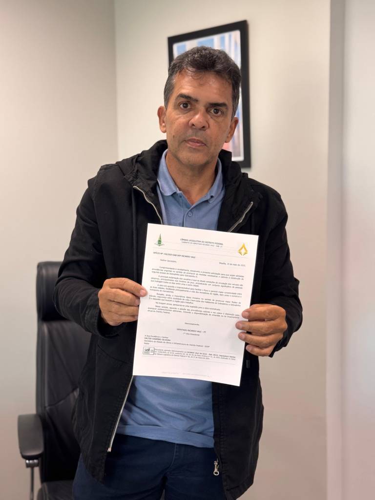 Ricardo Vale solicita construção de novo acesso entre Sobradinho I e Sobradinho II para desafogar trânsito e melhorar mobilidade na região