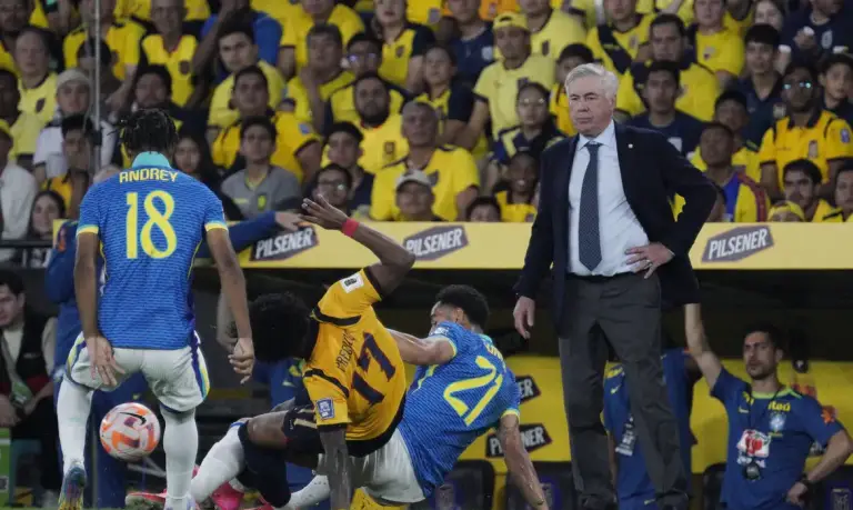 Brasil joga mal e fica no 0 a 0 com o Equador na estreia de Ancelotti