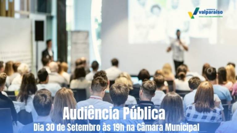Audiência pública sobre o plano diretor de Valparaíso será realizada no dia 30 de setembro