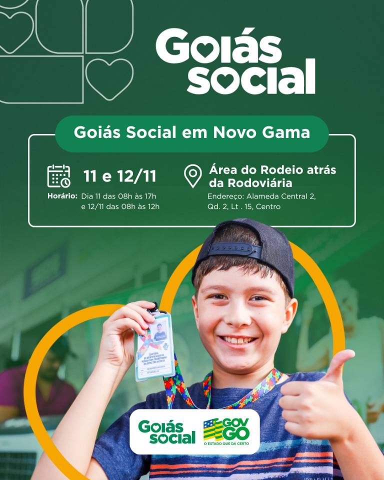 Goiás Social leva serviços gratuitos à população de Novo Gama nesta terça e quarta-feira