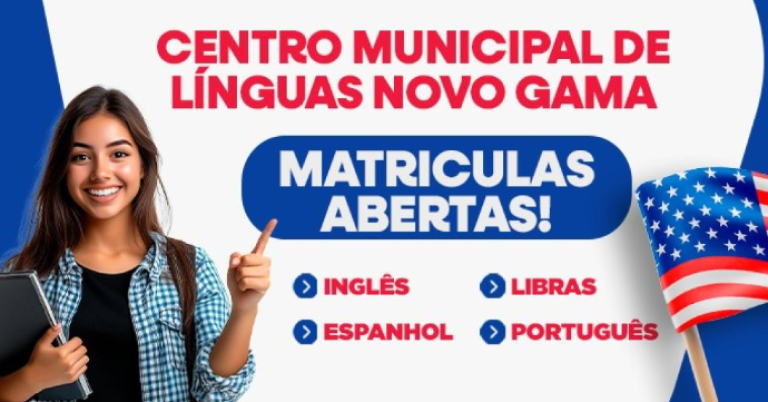 Centro municipal de línguas de Novo Gama abre matriculas para cursos gratuitos